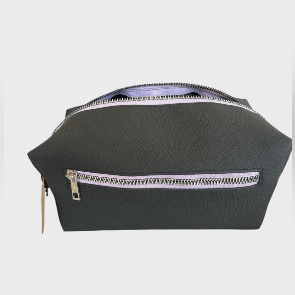 Rae Dunn Beauty Bag Black Cosmetic Makeup Case NWT Travel Organizer - Picture 3 of 5